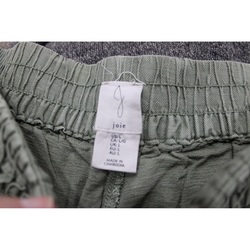 Joie Linen/Lyocell Blend Wide Leg Smocked Waist Pants Women Large Sage Green - Picture 4 of 4